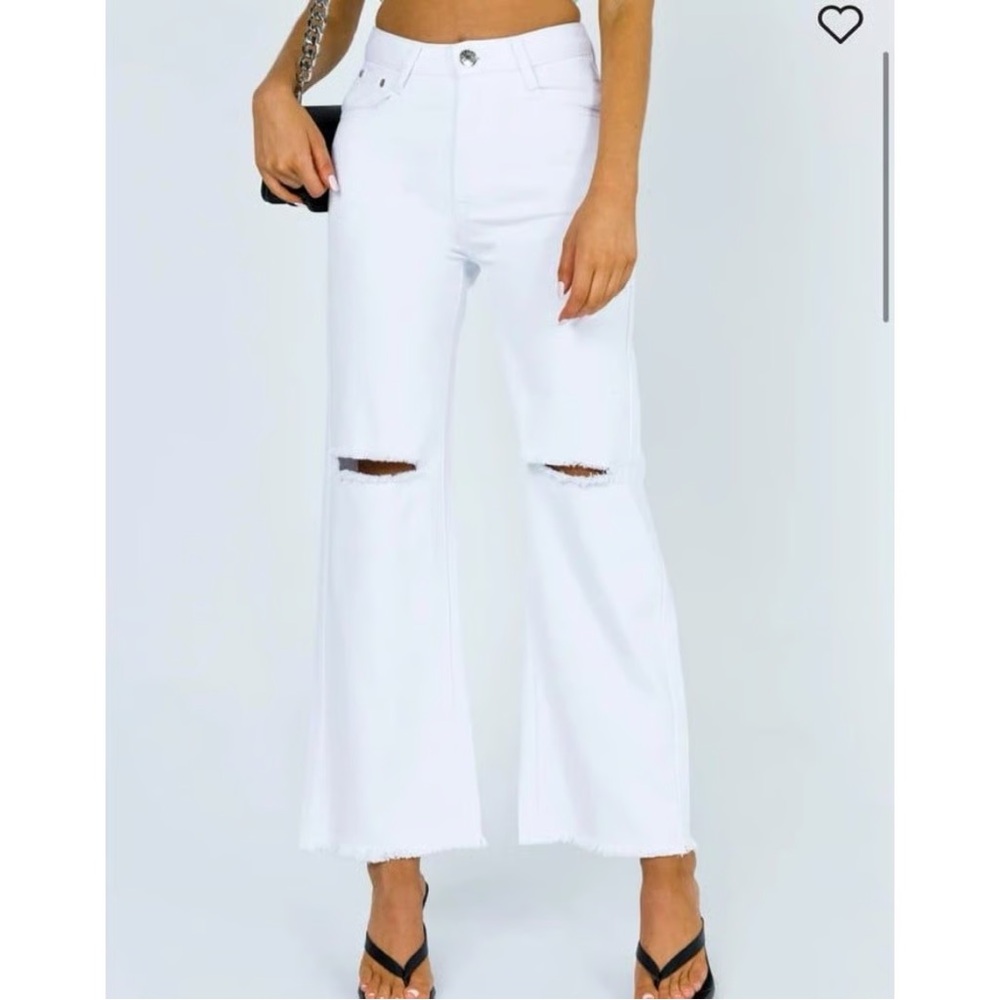 Princess Polly Cece Hammer White Flare Jeans